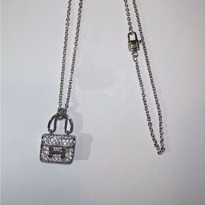 Hermes style White Gold Dainty H Necklaces